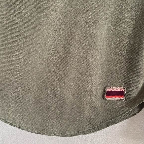 Free People Boho Long-Sleeve Top Green Color With Patterned Sleeves Size S - Picture 6 of 9